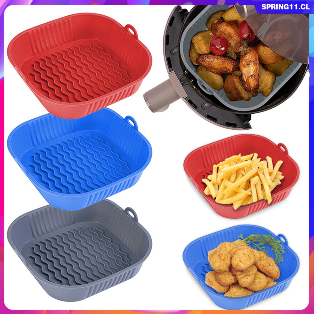 Nồi chiên không khí silicone lò nướng khay nướng pizza gà rán máy chiên không khí giỏ silicone có thể tái sử dụng máy chiên không khí pan liner phụ kiện