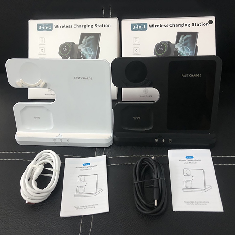 Đế Sạc Nhanh Không Dây 3 Trong 1 Cho samsung galaxy z flip 4 / 3 z fold s22 s20 ultra galaxy watch 5 / 4 / 3
