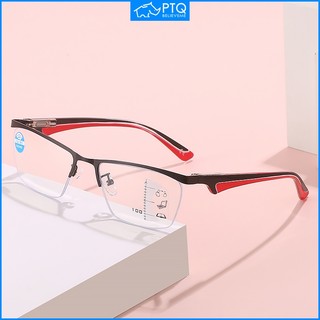 Kính đọc sách kim loại đa tiêu cự chống ánh sáng xanh xa và gần Kính mắt zoom thông minh sử dụng kép ptq