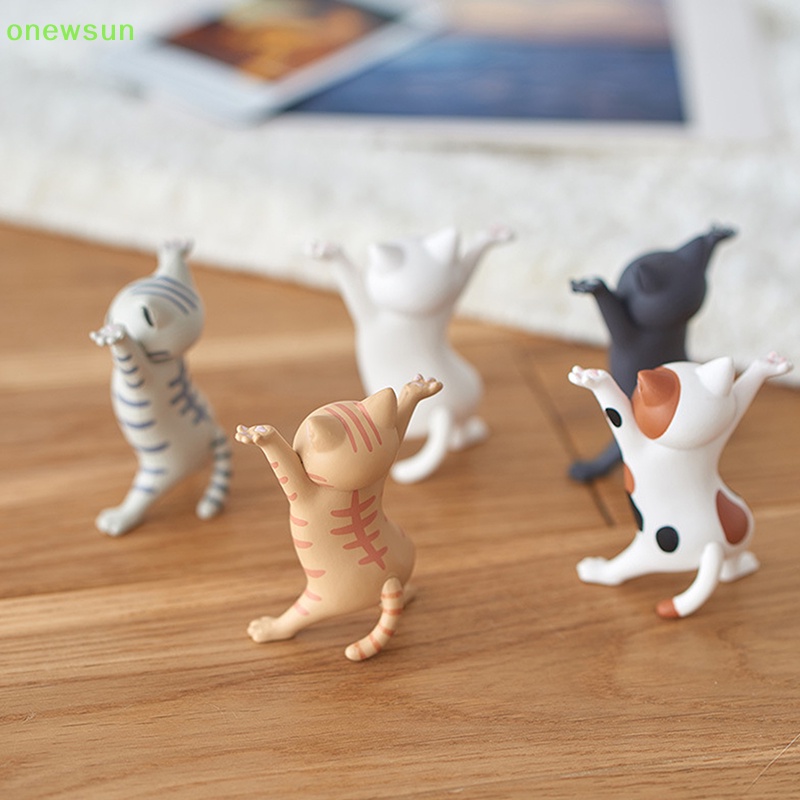 Onewsun dancing cat hình trang trí hoạt hình mèo mô hình đồ chơi thời trang trao đổi cat capsule đồ chơi búp bê trang trí bánh mới