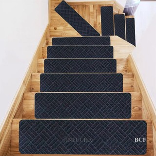 Jinfucha stair carpet rug self-adhesive stair carpet protector for kids older safety mute entrance mat non slip washable step rug carpet
