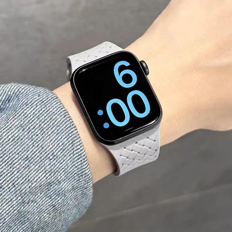 Dây đeo bằng silicon cho apple watch series 8 se 6 6 6 6 6 từ tính silicone dệt hoa văn vòng đeo tay cho iwatch ultra 38mm 40mm 41mm 42mm 44mm 45mm 49mm