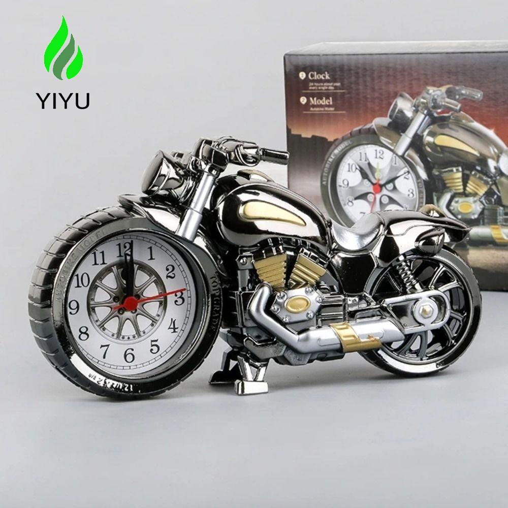 YIYU Đồng hồ báo thức xe máy thời trang đơn giản hiện đại cổ điển món quà độc đáo trang trí nội thất chữ số ả rập dễ sử dụng tượng nhỏ retrobedside đồng hồ đầu giường
