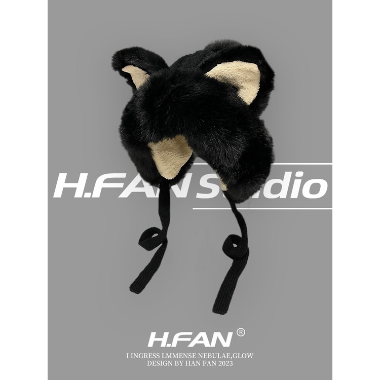 Mũ Len Dệt Kim Giữ Ấm Tai Hình Tai Cáo Dễ Thương Phong Cách Nhật Bản Thời Trang Thu Đông Cho Nữ