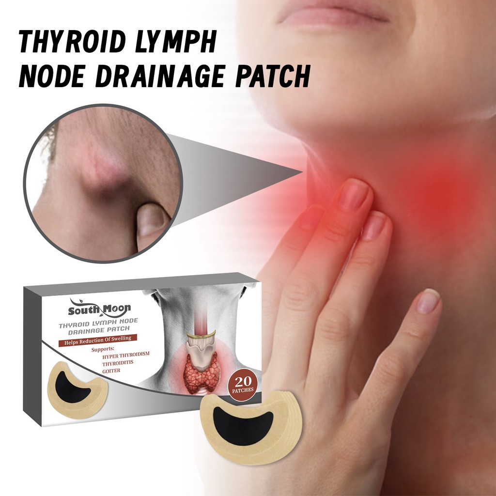 20 cái / hộp hạch bạch huyết miếng dán bạch huyết tuyến giáp giảm u nang loại bỏ nốt sần tăng tốc sự trao đổi chất tuyến giáp xâm nhập vào tuyến