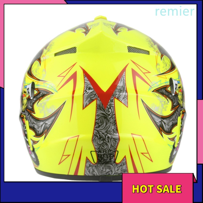 Re motorcycle helmet high-density foam lining atv mountain bike full face mũ bảo hiểm hấp thụ sốc mạnh với graffiti