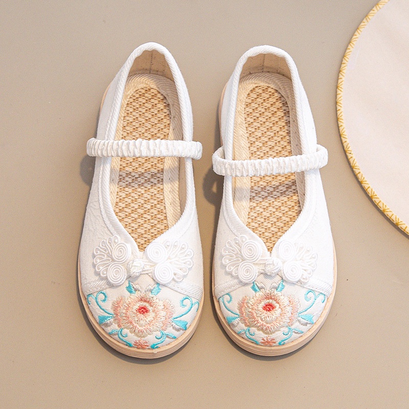 Giày vải hoa Hán Phục SANITKUN phong cách cổ đại dân tộc Trung Quốc công chúa nhỏ mang năm mới cho bé gái