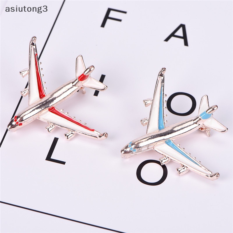 Trâm cài máy bay nhỏ dễ thương trâm cài hợp kim màu xanh pin fighter máy bay mô hình trang sức boutique