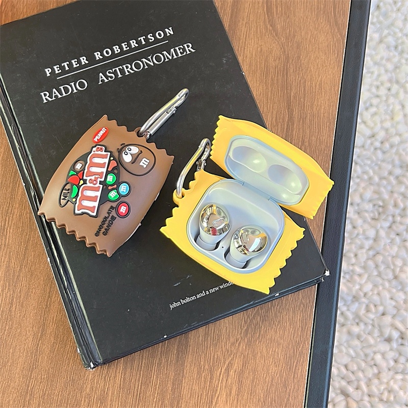 Vỏ Bảo Vệ Hộp Sạc Tai Nghe Không Dây samsung galaxy buds pro & buds2 pro Chống Sốc Hình Hạt Đậu Sô Cô La & buds fe