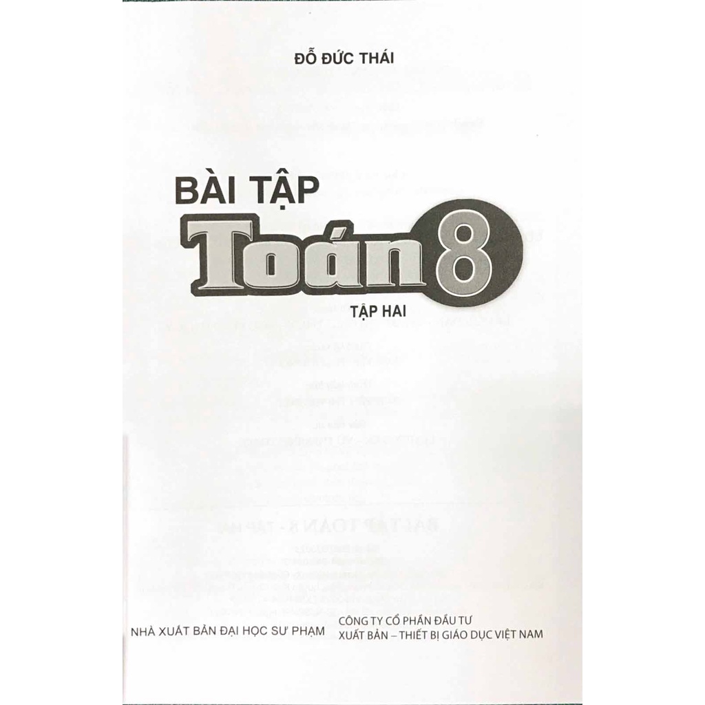 Sách Bài Tập Toán 8 - Tập 2