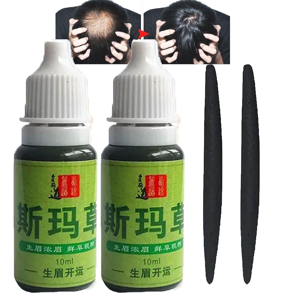 Pure usma grass juice thuốc mọc tóc dạng lỏng, mọc lông mày và may mắn, serum mọc lông mày magic little black stick