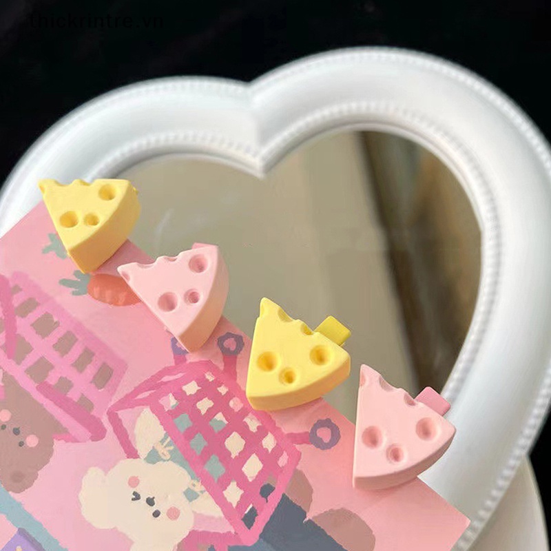 Thi 4 cái kẹp tóc kawaii màu vàng hồng phô mai cho bé gái kẹp tóc dễ thương kẹp tóc nhỏ mini mũ nón phụ kiện tóc vn