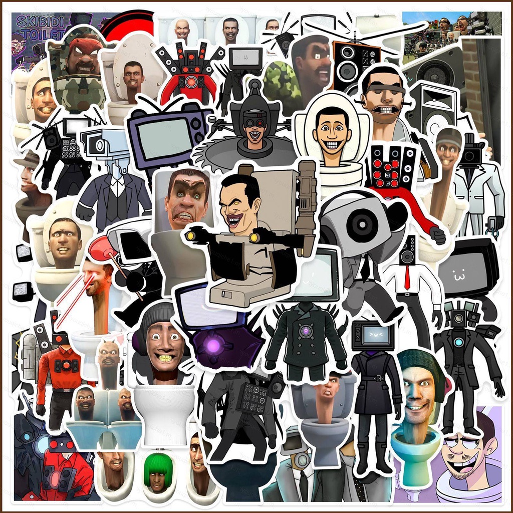 Cool 50 cái skibidi toilet sticker diy scrapbook tv man monitor man máy tính xách tay hành lý ván trượt đề can graffiti vui nhộn cho ki