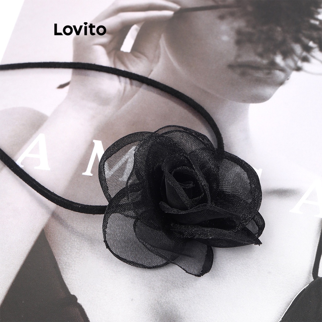 Dây chuyền nữ Lovito họa tiết hoa màu trơn đơn giản L60AD041