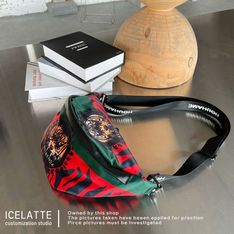 Túi Đeo Chéo Ngực Vải canvas Phong Cách Thể Thao Thời Trang Đường Phố Cá Tính haobing Biqu