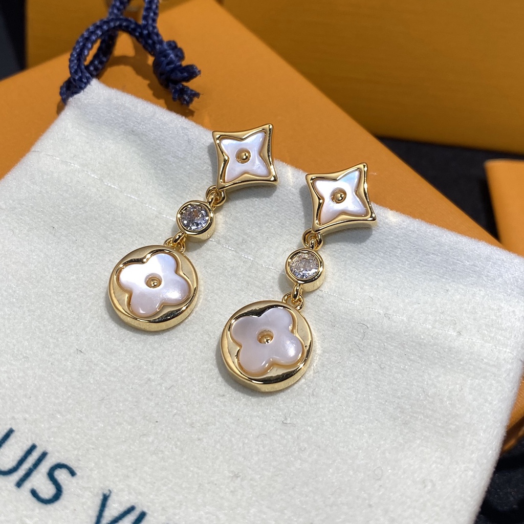 Lv Bông Tai Thép Titan Hình logo Chữ Thời Trang Cho Nữ