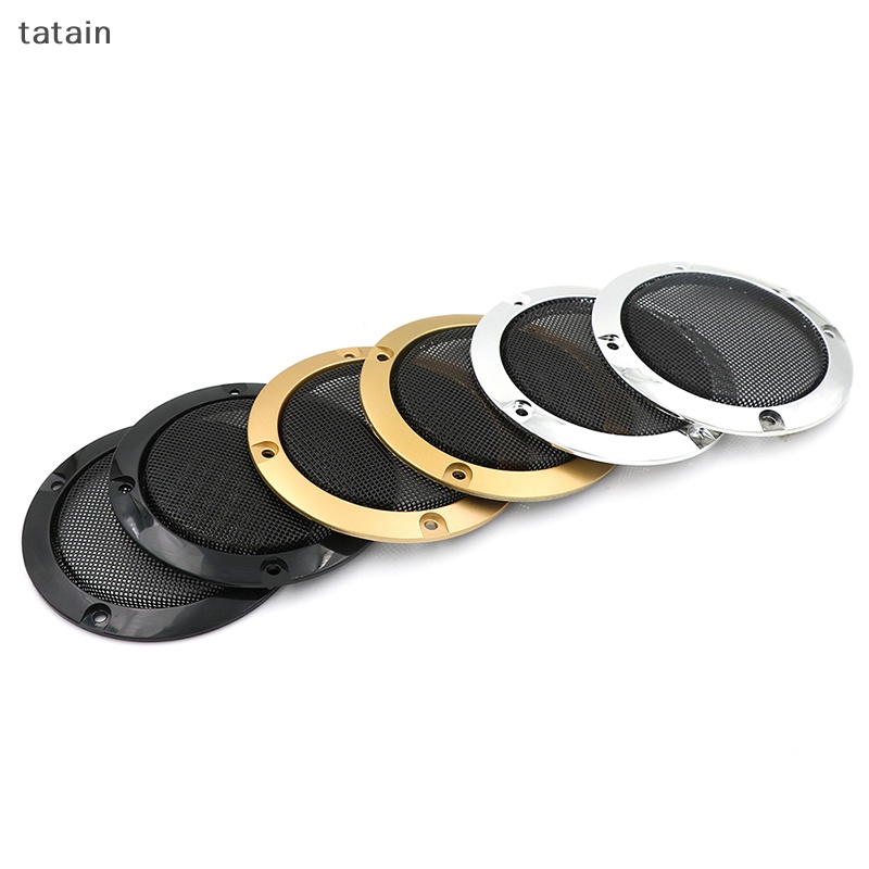 Tatain 3 "inch vỏ loa âm thanh trang trí vòng tròn lưới kim loại lưới tản nhiệt 2 chiếc vn