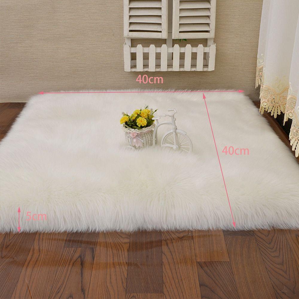 Btlimer Thảm Lông Nhung Lông Mềm Mịn Hình Vuông Lót Ghế sofa Trang Trí Nhà Cửa