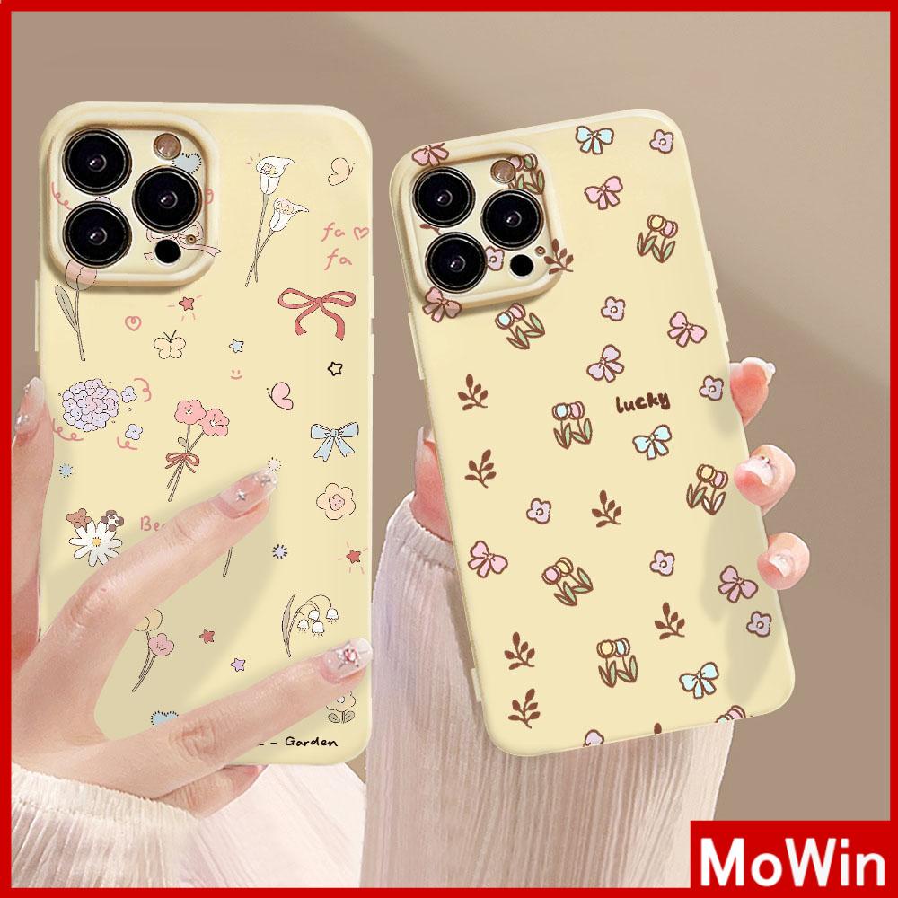 Ốp lưng iPhone 14 Pro Max Ốp Lưng iPhone Jelly Ốp Điện Thoại Màu Vàng Phim Mềm TPU Chống Sốc Vỏ Máy Ảnh Bảo Vệ Nơ Hoa Đơn Giản Tương Thích Với iPhone 13 Pro Max 12 11 XR XS 7 8Plus