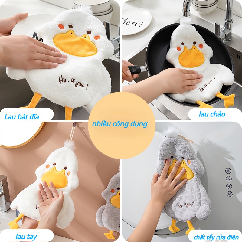 Khăn Lau Tay Treo Nhà Bếp HìnhCon vịt Hoạt Hình Dễ Thương