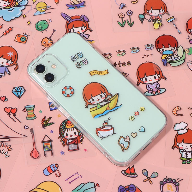 Dễ Thương Sticker Dán Trang Trí Sổ Tay Chống Thấm Nước Họa Tiết Hoạt Hình Đáng Yêu
