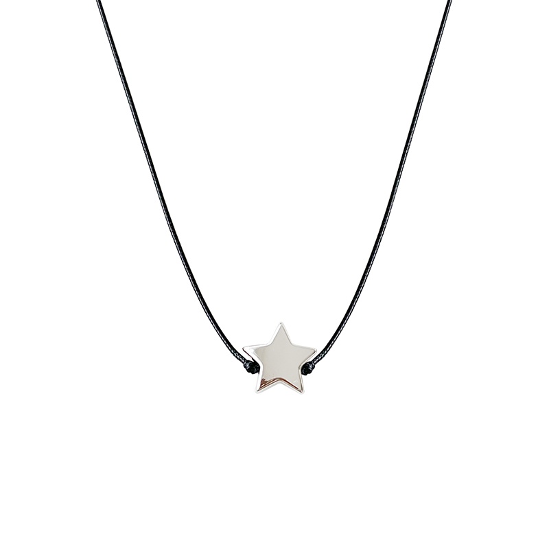 Dây đen ngôi sao choker vòng cổ nữ màu đen