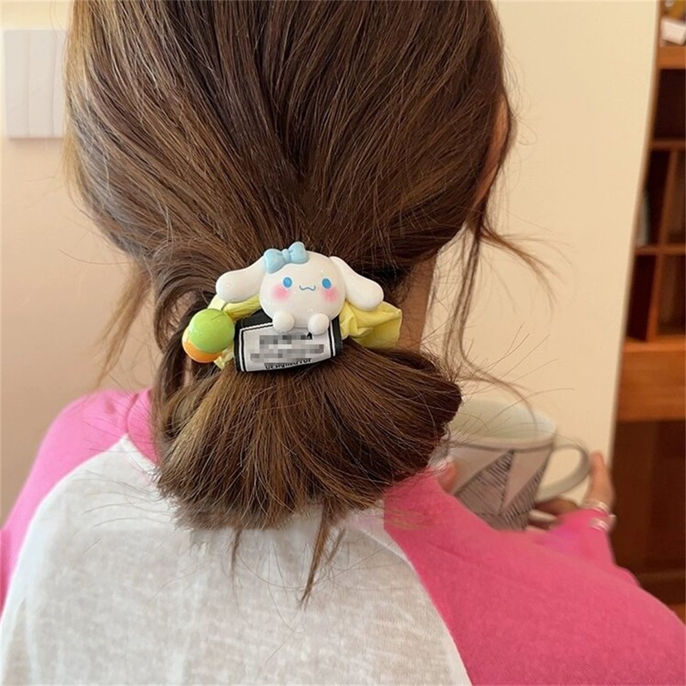 Phim hoạt hình spongebob dây buộc tóc scrunchies cô gái dễ thương bánh căng cao ngôi sao lớn kẹo màu phụ kiện buộc tóc