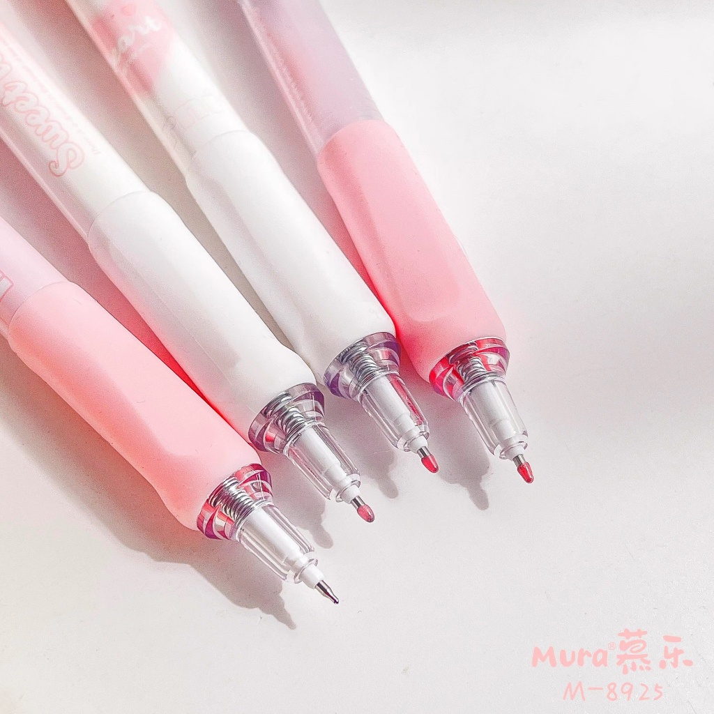 Bút Mura Gel Đen Sweet Love/ M-8925 có thanh cài, đệm tay - Tiệm Bút SHIORI