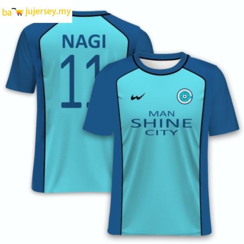 Jersey anime blue lock man shine city cosplay bola manga thiết kế ban đầu cho trẻ em bộ