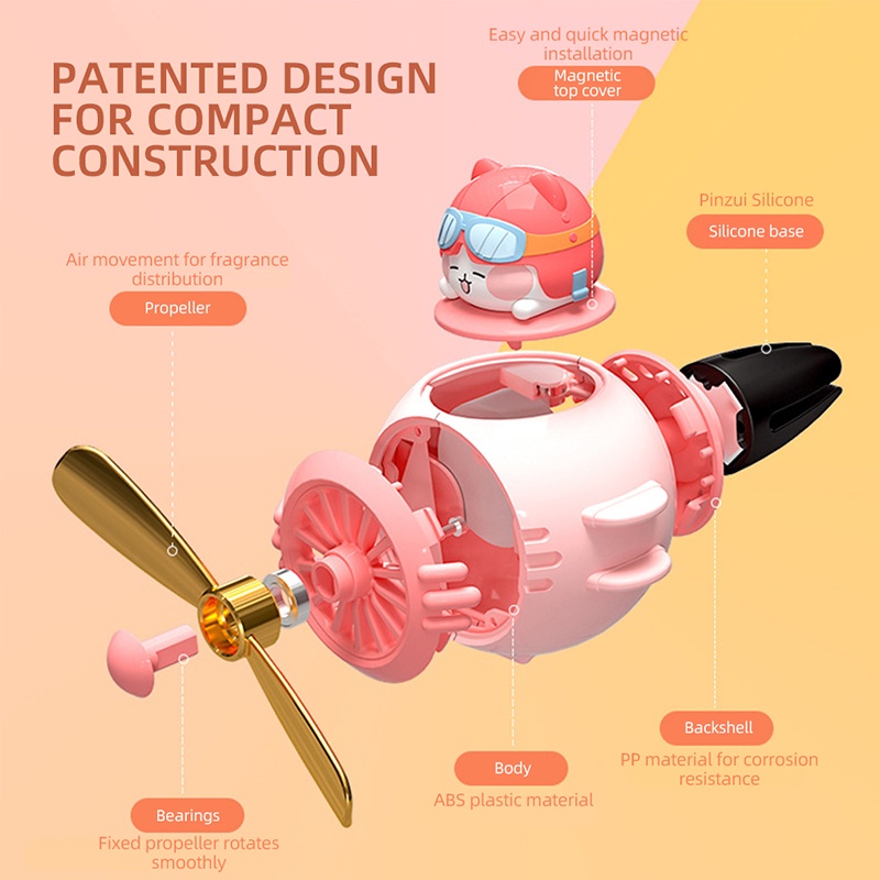 Sáp thơm nước hoa ô tô gấu kẹp cửa gió điều hòa quạt trang trí nội thất xe hương thơm cao cấp khử mùi - YKD