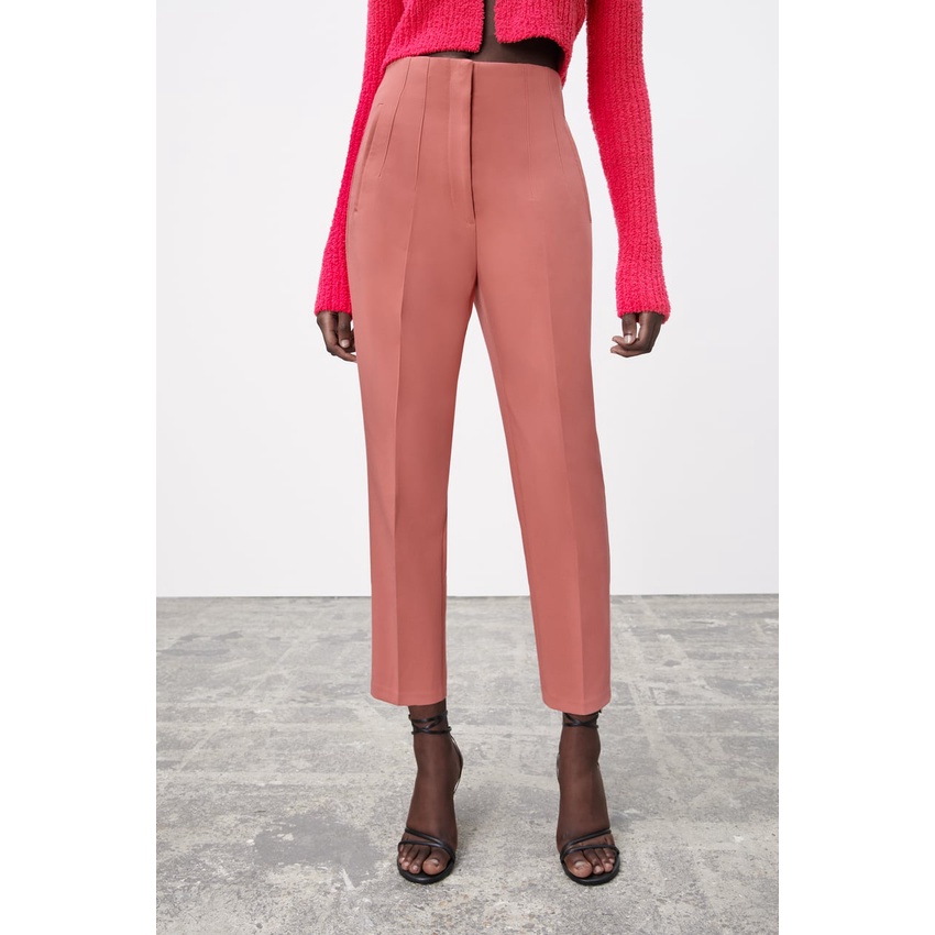 Zara Quần Tây Lưng Cao Màu Trơn Thời Trang Mùa Thu Thanh Lịch Cho Nữ 901432 2162888