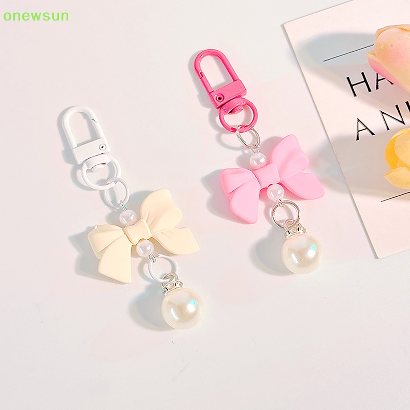 Onewsun nơ kẹo màu mặt dây chuyền chìa khóa thời trang y2k keychain hộp đựng tai nghe túi quyến rũ mặt dây chuyền phụ kiện túi xách mới