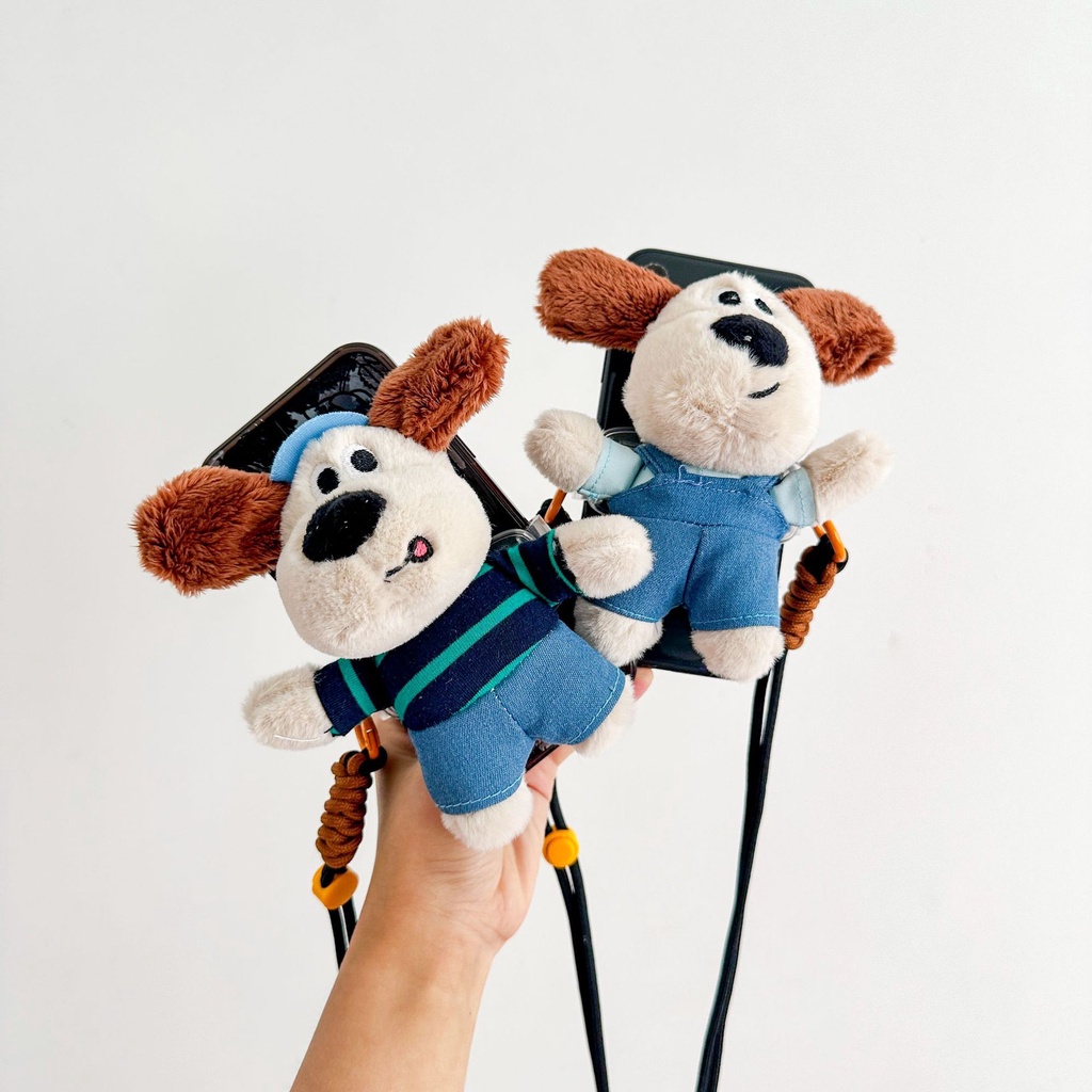 Ere1 wallace gromit phim hoạt hình điện thoại di động quay lại kẹp dây buộc crossbody dây bện ngoài trời