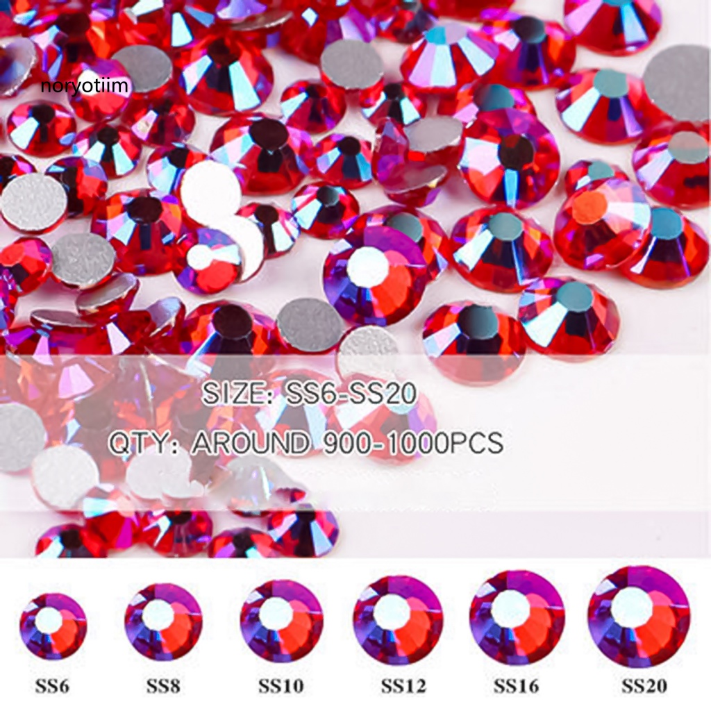 Nor 6 lưới / hộp hình dạng khác nhau đá trang trí móng tay cho vẻ đẹp hình dạng hỗn hợp 3d làm móng tay rhinestone mặt sau phẳng