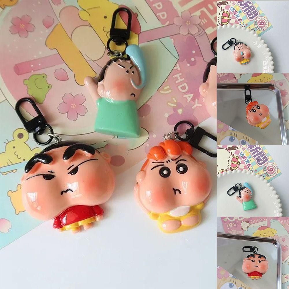Shanrong Móc Chìa Khóa acrylic Hình shin chan Hoạt Hình Sáng Tạo Phong Cách Hàn Quốc