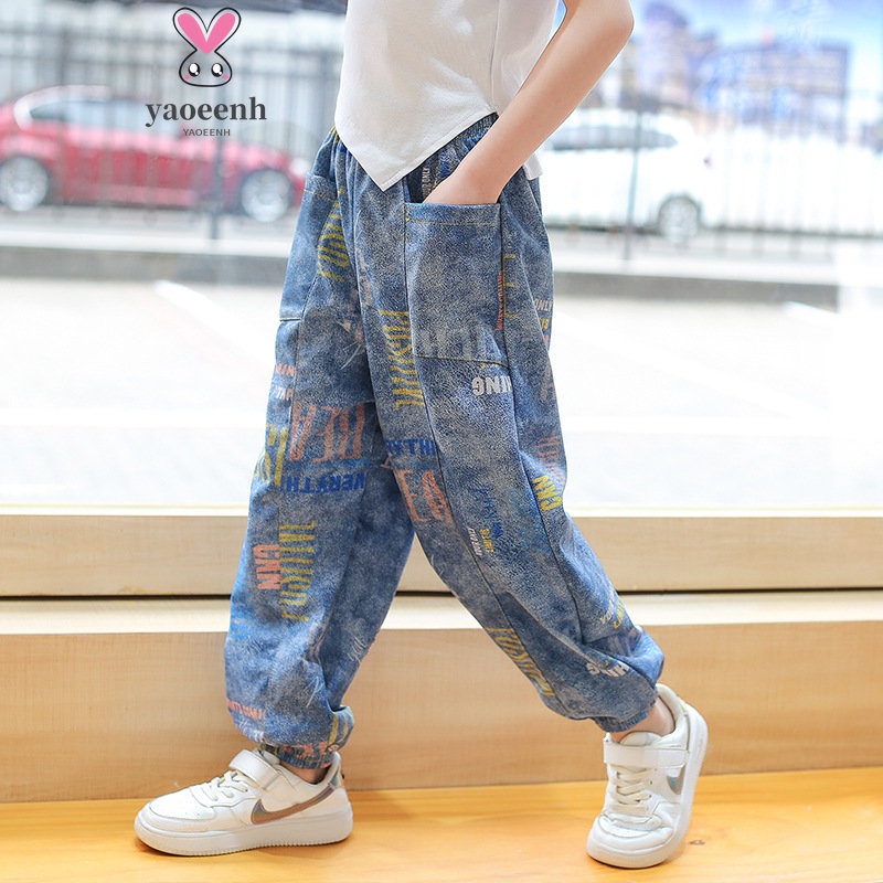 Quần Jeans Dài 100-150cm Dáng Rộng Thoáng Khí Hợp Thời Trang Cho Bé