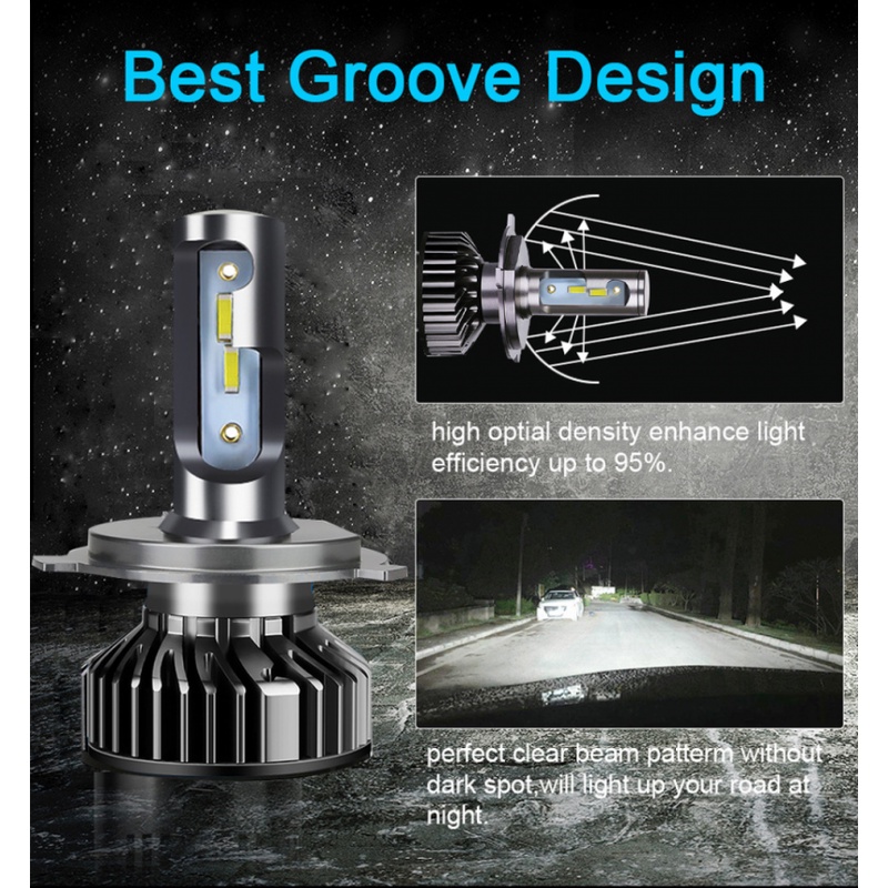 1 Cặp Đèn Pha LED 26000lm H4 H7 H11 H27 9005 Hb3 9006 Hb4 H1 3000k 4300k 6000k 8000k 110w 12v Chuyên Dụng Cho Xe Hơi