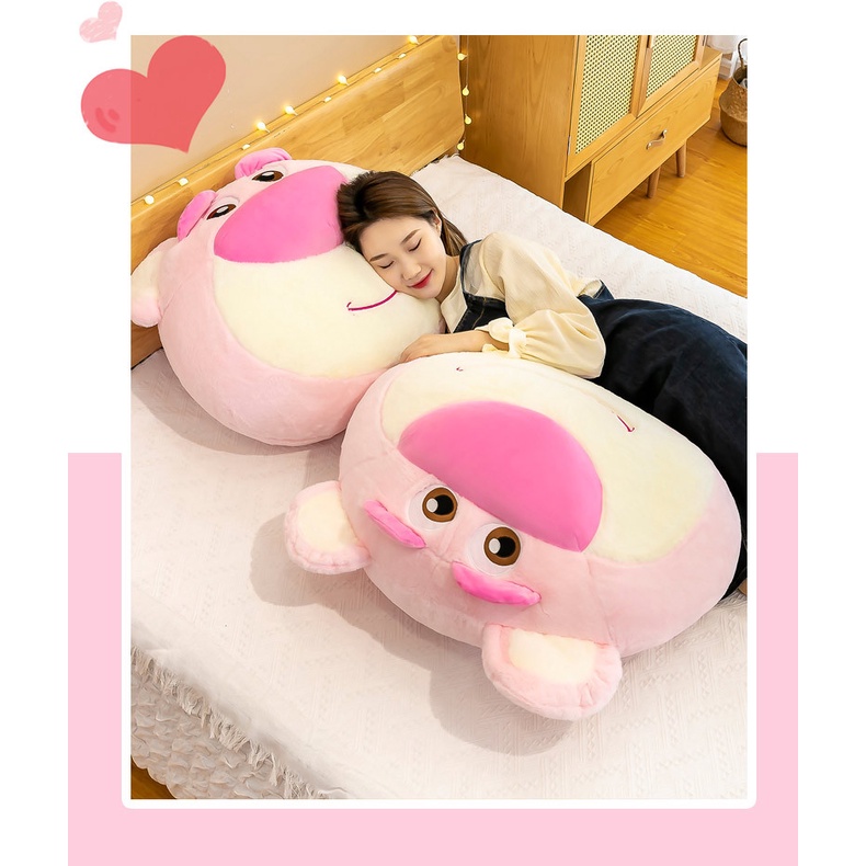 Gối Ôm Nhồi Bông Thiết Kế Hình Chú Gấu / Dâu Tây Ba Chiều Dễ Thương