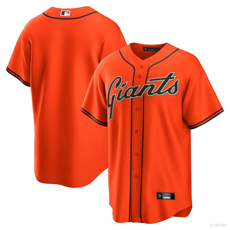 Áo Khoác Bóng Chày Thể Thao QY 2023 MLB San Francisco Giants Màu Cam Cài Nút-Down Jersey Plus Size