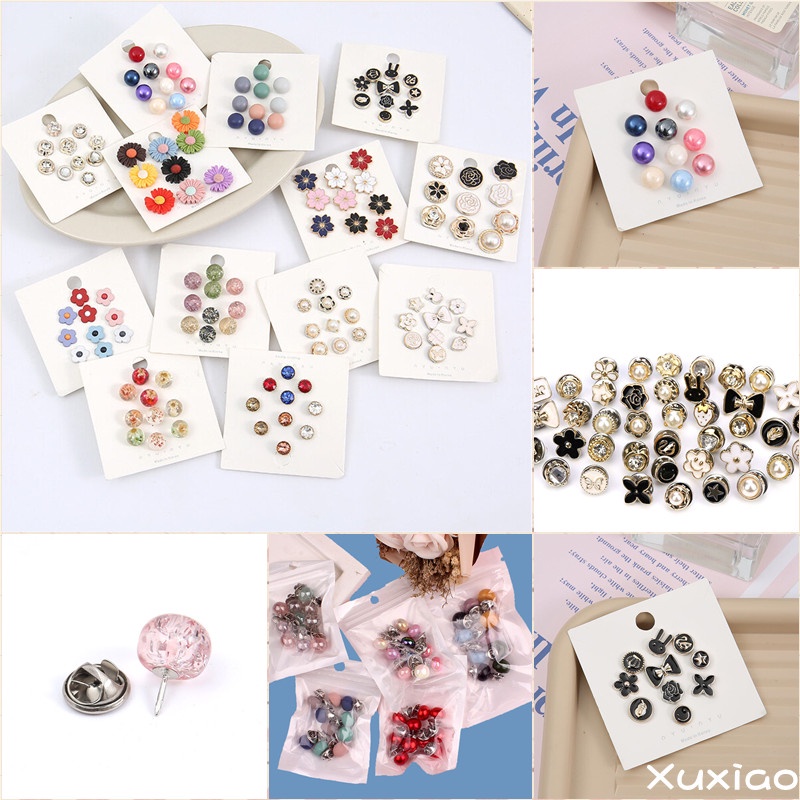 Nút Áo Sơ Mi Đính Ngọc Trai Chống Trượt Tháo Rời Được Tiện Lợi