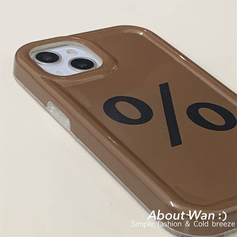 Japanese and Korean Ins Style Brown Letters for Iphone14promax Apple 13 Phone Case 12 New 11/XR Soft WCBR
