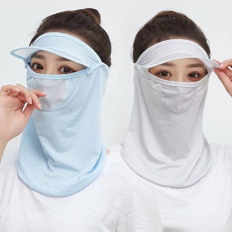 Mũ Lưỡi Trai Chống Nắng Bằng Lụa Lạnh Thoáng Khí Bảo Vệ Tai Và Cổ Thời Trang Mùa Hè Cho Nữ