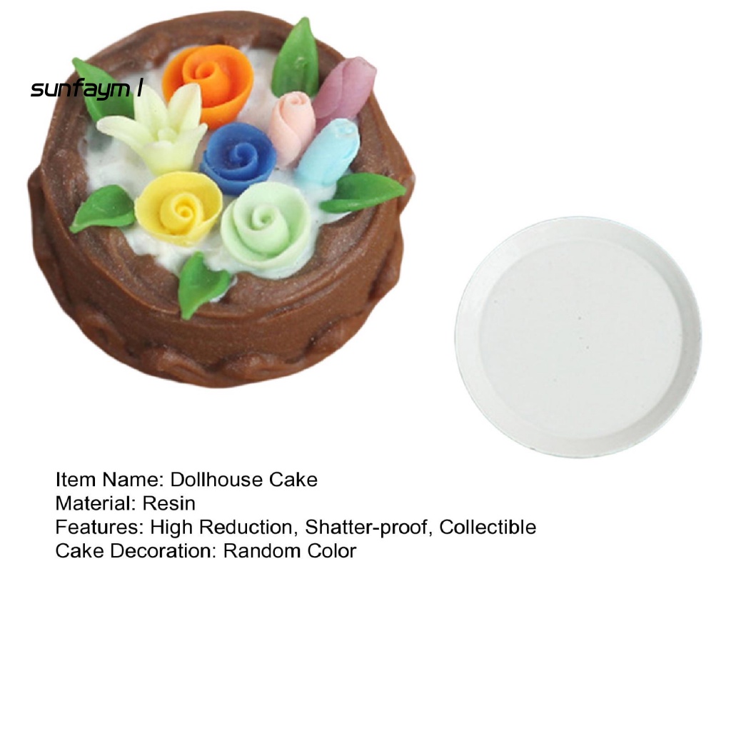 1 Bộ Mô Hình Bánh Kem Mini Kết Cấu Rõ Ràng Cho Nhà Búp Bê