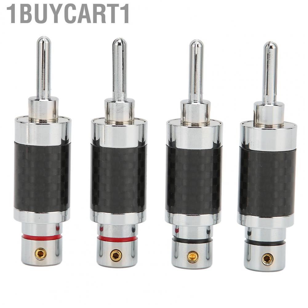 1buycart1 Banana Plug  Brass Conductor 4pcs Chrome Plated Finish with 2 Fixing Methods for 7.5mm / 0.3in Wire