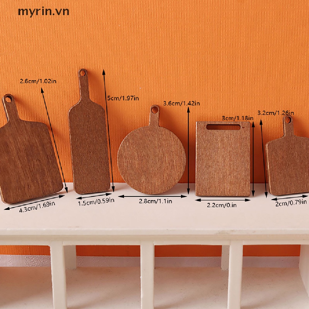 Set 5 Thớt Cắt Bánh Mì / Món Tráng Miệng Trang Trí Nhà Búp Bê 1: 12