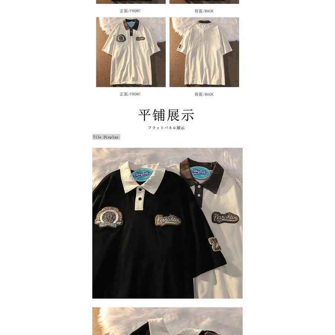 Áo polo Tay Ngắn Bằng Cotton In Họa Tiết Độc Đáo Phong Cách Hàn Quốc Thời Trang Cho Nữ