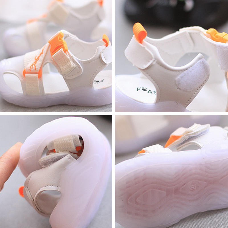 Xăng đan Thể Thao Mềm Mại Chống Trượt Màu Trơn Dành Cho Bé Trai 2-4 Tuổi