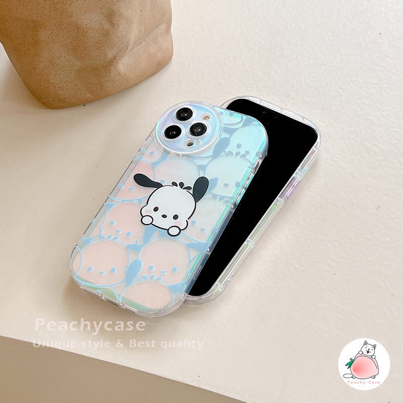 Ốp Điện Thoại TPU Dẻo Màu Laser Họa Tiết Hoạt Hình Chú Chó Dễ Thương Cho iPhone 14 13 12 Pro Max 11