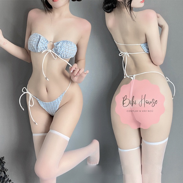 Đồ ló sexy cột dây hông chấm bi gợi cảm set lingerie họa tiết hoa nội y nữ sọc caro quyến rũ BIKI HOUSE T346 - TPHCM | BigBuy360 - bigbuy360.vn