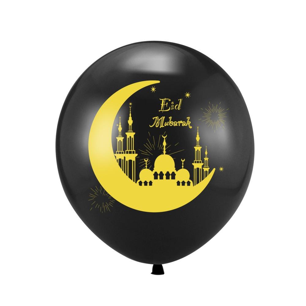 NIUYOU Bong Bóng Bơm Hơi 12 Inch Hình Eid MUBARAK Trang Trí Tiệc Mới
